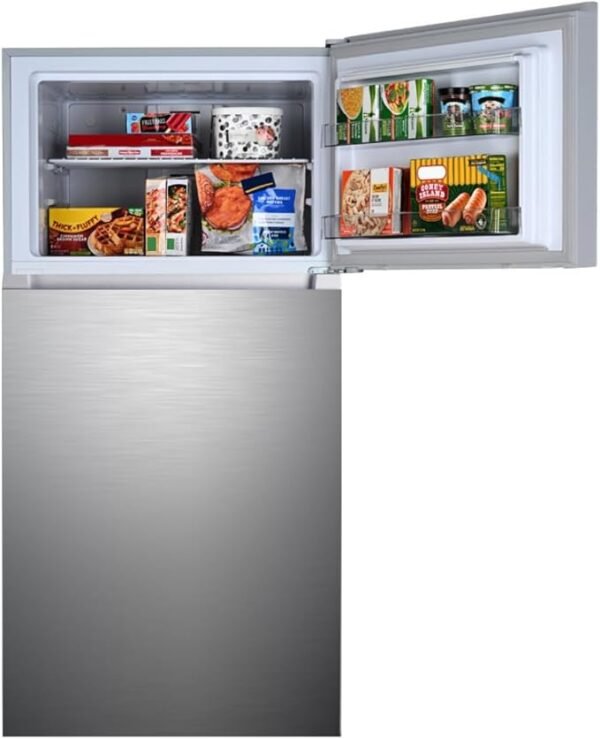 Kenmore 30 in. 18.2 cu. ft. Capacity Refrigerator/Freezer with Adjustable Glass Shelving, Humidity Control Crispers, Gallon Door Bins, ENERGY STAR Certified, Fingerprint Resistant Stainless Steel - Image 4