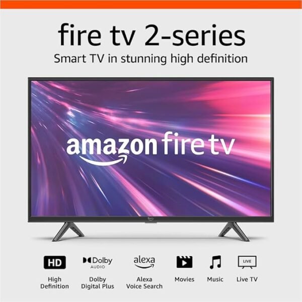 Amazon Fire TV 32\" 2-Series (newest model), HD smart TV with Fire TV Alexa Voice Remote, stream live TV without cable