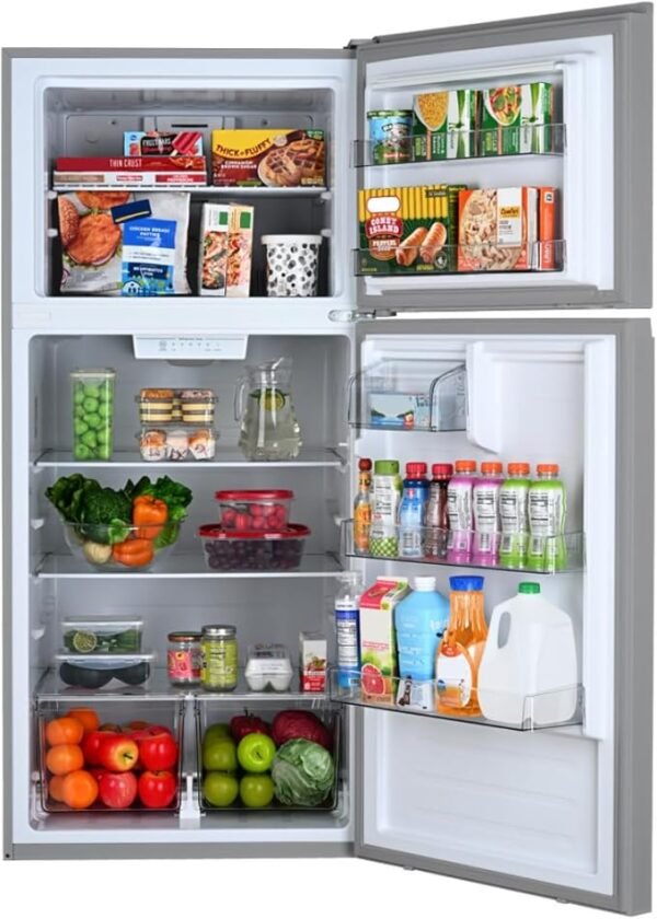 Kenmore 30 in. 18.2 cu. ft. Capacity Refrigerator/Freezer with Adjustable Glass Shelving, Humidity Control Crispers, Gallon Door Bins, ENERGY STAR Certified, Fingerprint Resistant Stainless Steel - Image 3