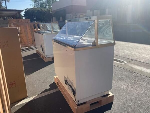 Gelato Freezer Display Case Dipping Cabinet Pan Ice cream showcase Curved Thick frame 47\" - Image 3
