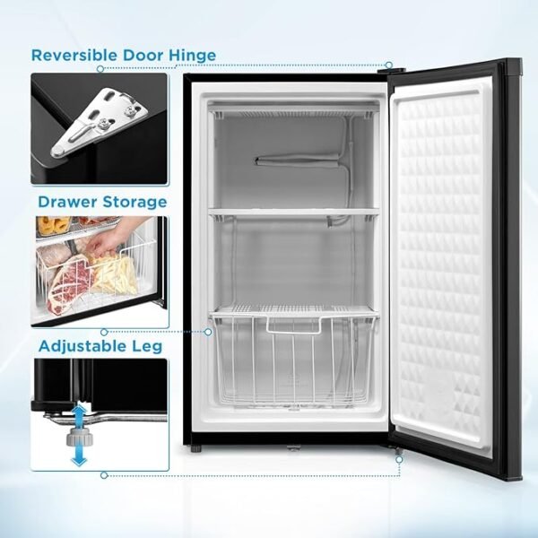 Midea MRU03M2ABB Upright Freezer Large Black, 3.0 Cubic Feet - Image 2