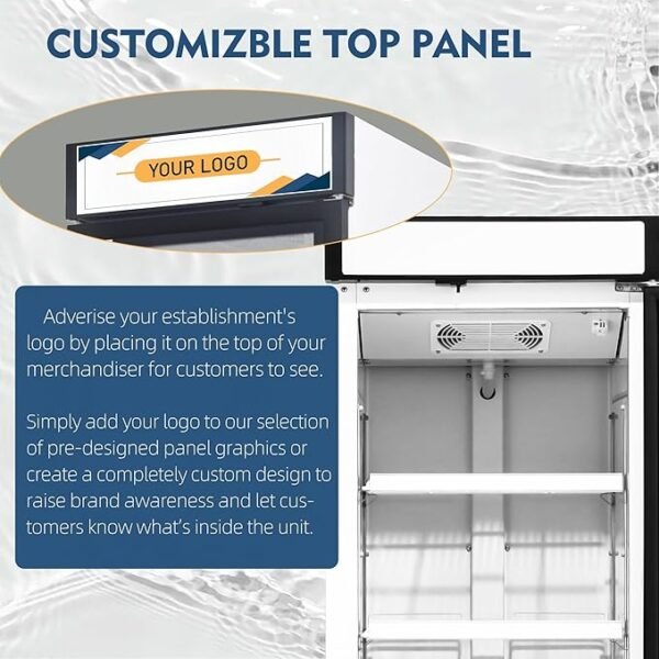 12 Cu. Ft Commercial Freezer with Glass Door, 25\" Display Freezer Single Door Merchandiser Freezer Temperature 41°F to -10°F with LED Light, Small Space Upright fridge for Restaurant, shop - Image 5
