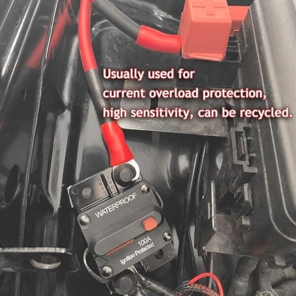 3 Pack 100 Amp Circuit Breaker Manual Reset Car Marine Trolling Motors Boat ATV Manual Power Protect for Audio System Fuse 12V-48VDC - Image 6
