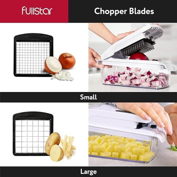 Fullstar Vegetable Chopper and Spiralizer - Food Chopper with Container, Fruit Slicer, Kitchen Gadgets & Accessories, Home Essentials (4 in 1, White) - Image 4