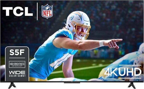TCL 55-Inch Class S5 UHD 4K LED Smart TV with Fire TV (55S551F, 2024 Model), Dolby Vision, HDR PRO+, Dolby Atmos, Alexa Built-in with Voice Remote, Apple AirPlay 2 Compatibility, Streaming Television
