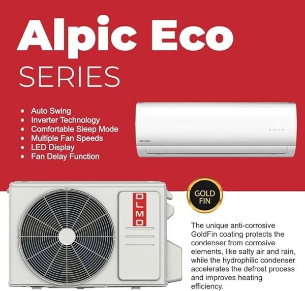 OLMO Alpic 9,000 BTU, 110/120V Ductless Mini Split AC/Heating System With Heat Pump Including 16ft Installation Kit… - Image 2