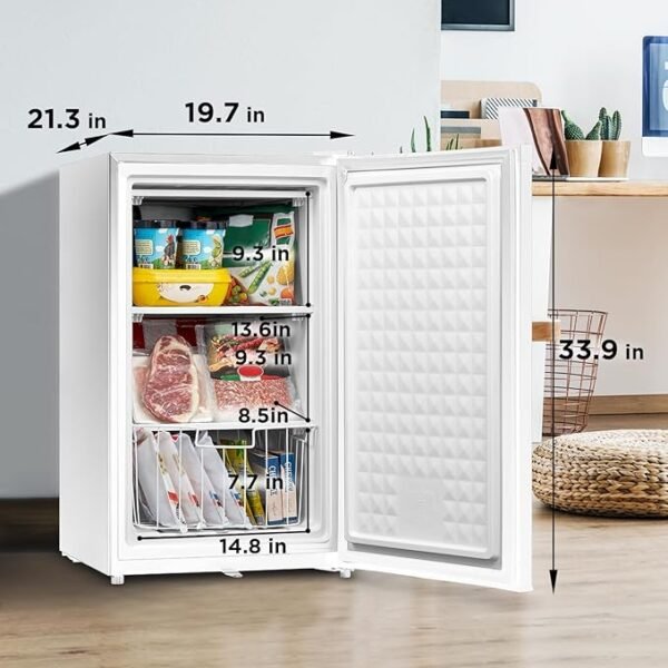 Midea WHS-109FW1 Upright Freezer, 3.0 Cubic Feet, White - Image 4