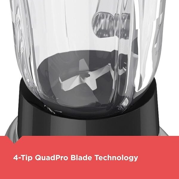 BLACK+DECKER PowerCrush Countertop Blender, 6-Cup Glass Jar, For Smoothies and More, Stainless Steel Blade, 4 Speed Settings to Puree, Crush Ice, Chop, Dice, and Pulse, Dishwasher Safe, 700W Motor - Image 4