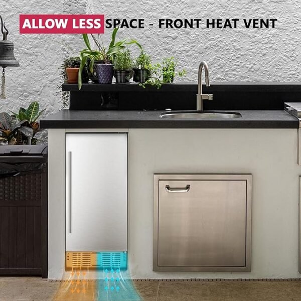 15 Inch Beverage Cooler Under Counter Built-in Beverage Refrigerator,127 Cans Mini Fridge with Glass Removable Shelves for Drink Beer Soda Wine Water - Image 5