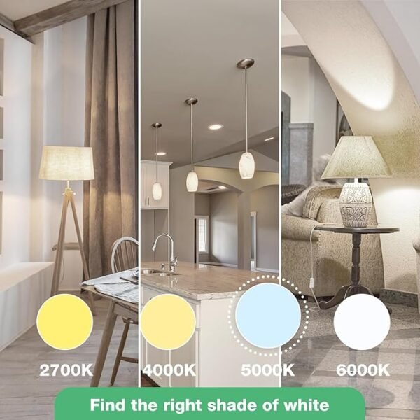 LED Light Bulbs Daylight 5000K, 60 Watt Equivalent LED Bulbs, A19 Standard Bulbs, 800 LM, 15000 Hours, E26 Base, Non-Dimmable, 8.5W LED Bulbs for Bedroom Living Room 24 Pack - Image 5